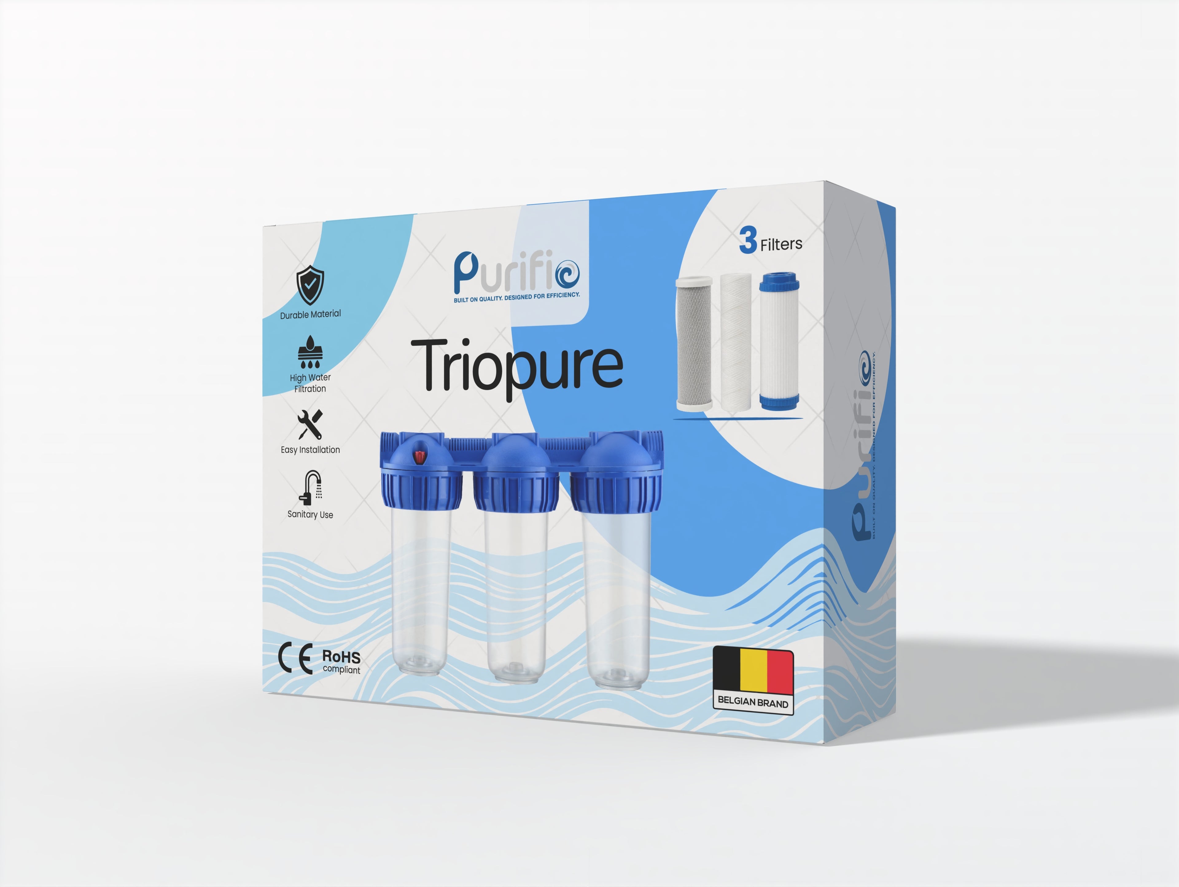 Purifio TrioPure – 3/4 Three-Stage Home Water Filtration System